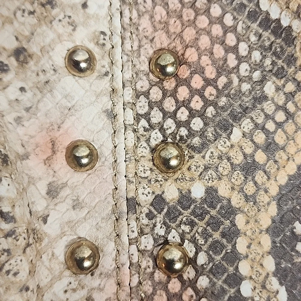 Nicole Miller Multicolor Gold Hardware Snake Print Shoulder Bag